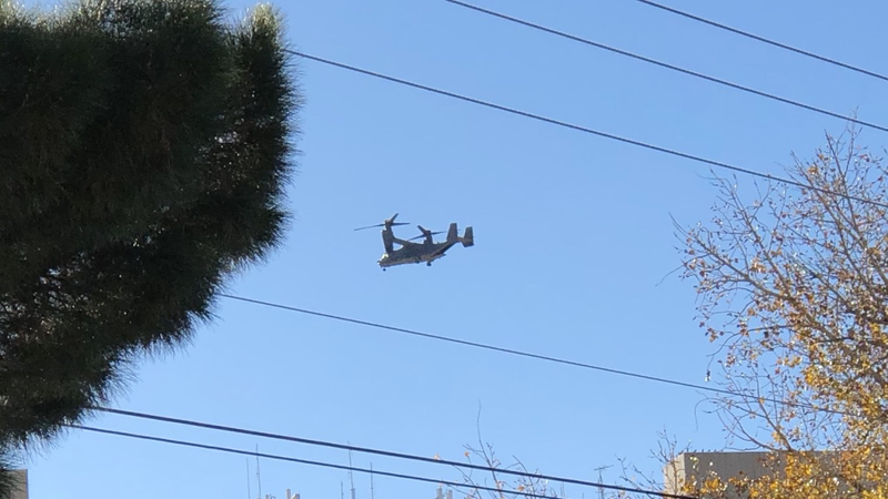 V-22 Osprey up in the sky.